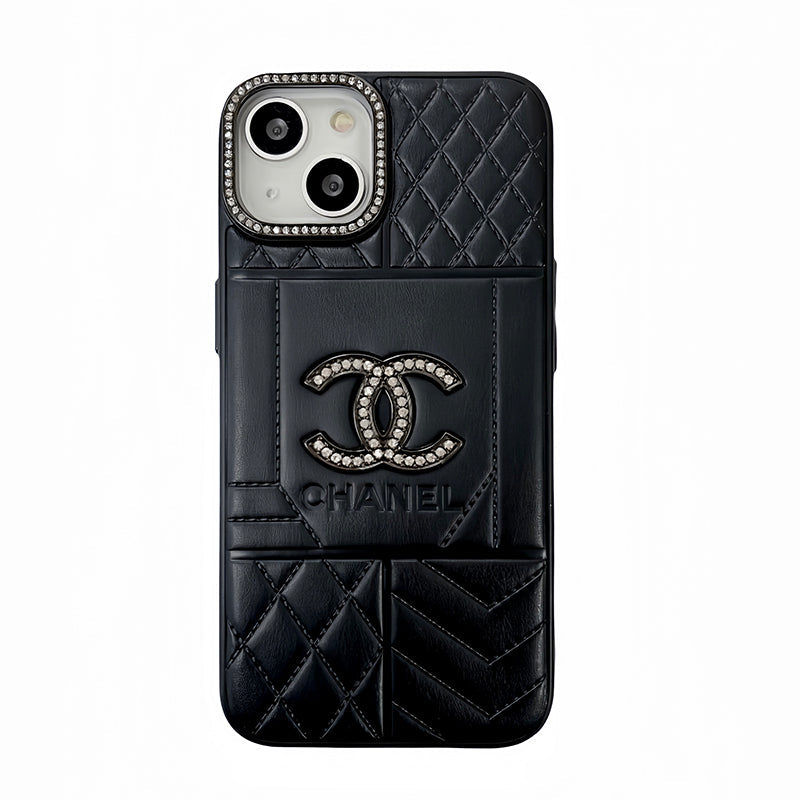 CC Rhombus Leather iPhone Case