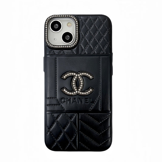 CC Rhombus Leather iPhone Case