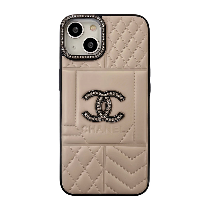 CC Rhombus Leather iPhone Case