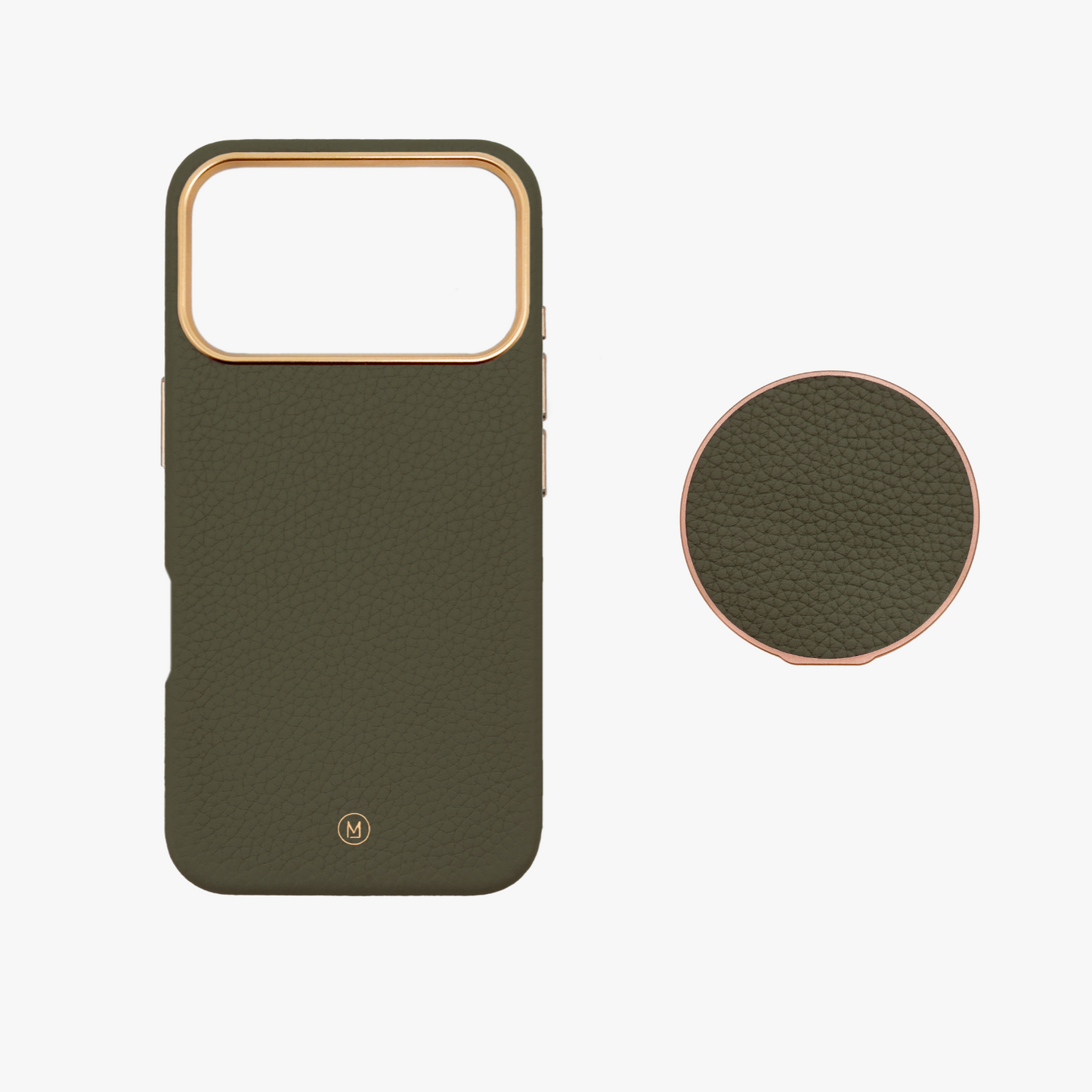 iPhone 17 Pro MagSafe Leather Case with Grippit Grip Stand