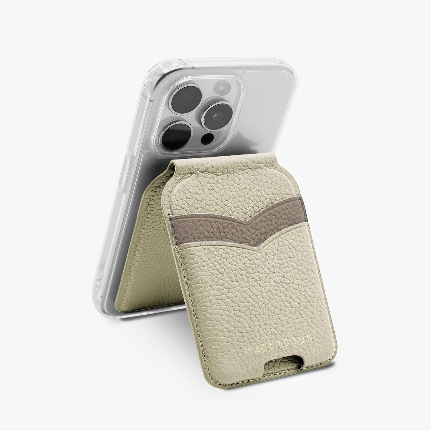 iPhone 17 Pro HD Clear Case + Leather MagSafe Wallet Stand with Mirror