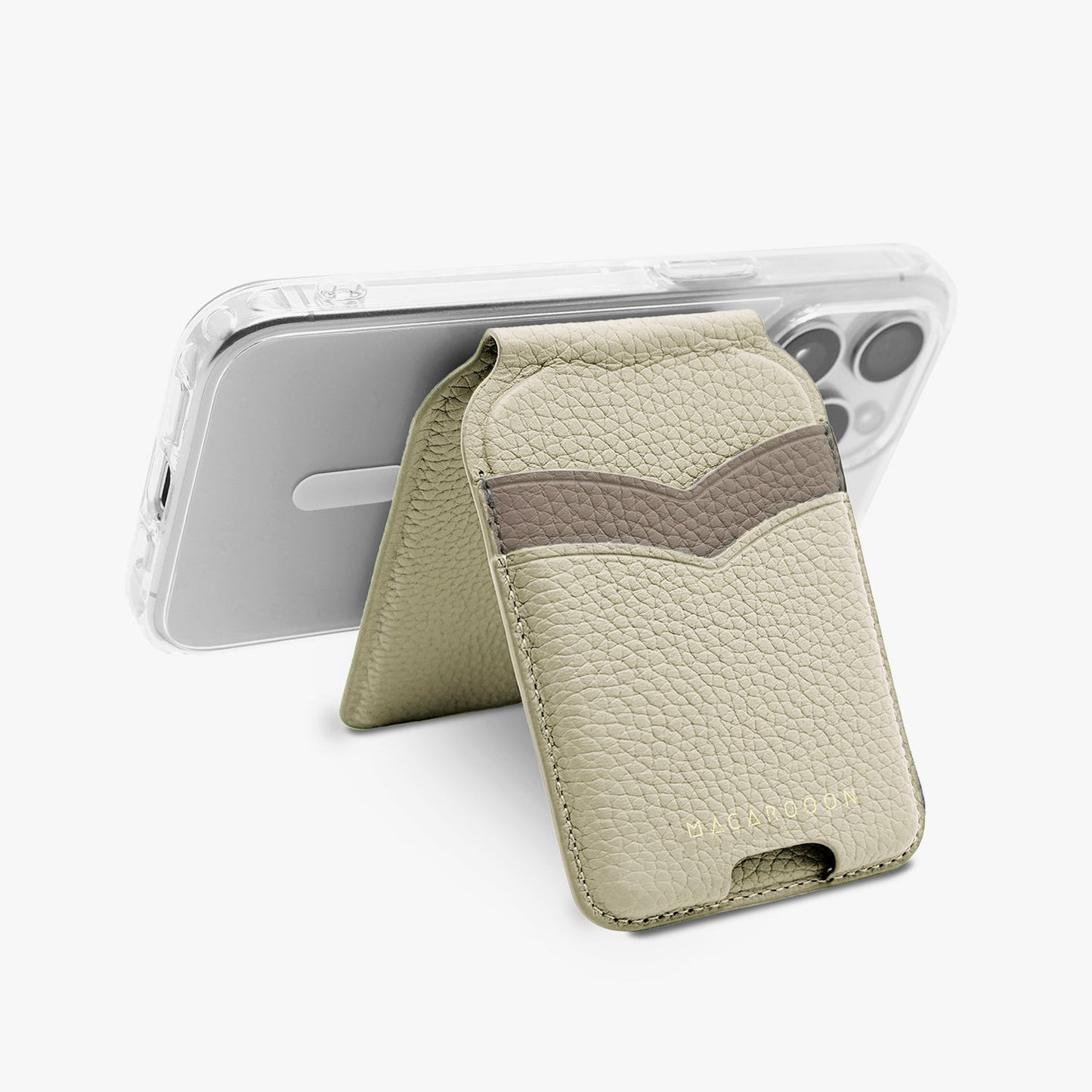 iPhone 17 Pro HD Clear Case + Leather MagSafe Wallet Stand with Mirror