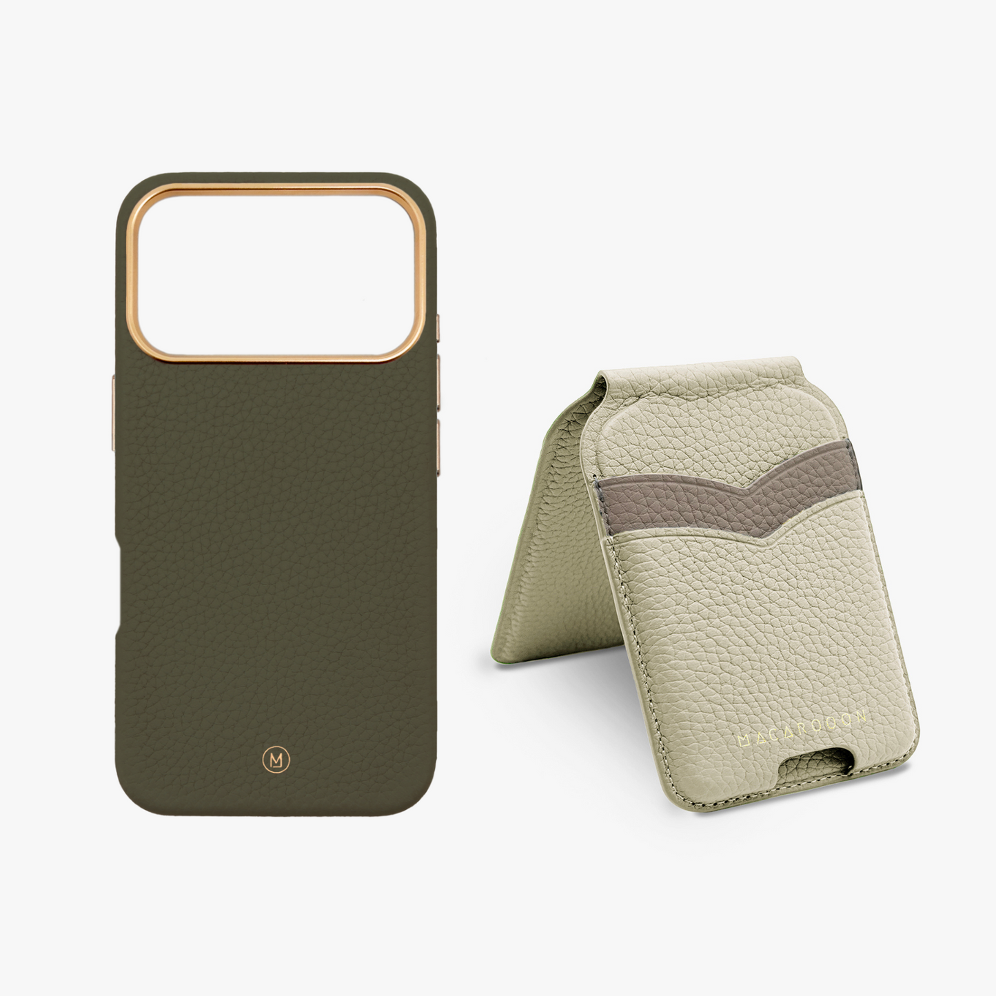 iPhone 17 Pro Leather MagSafe Case + Leather MagSafe Wallet Stand with Mirror