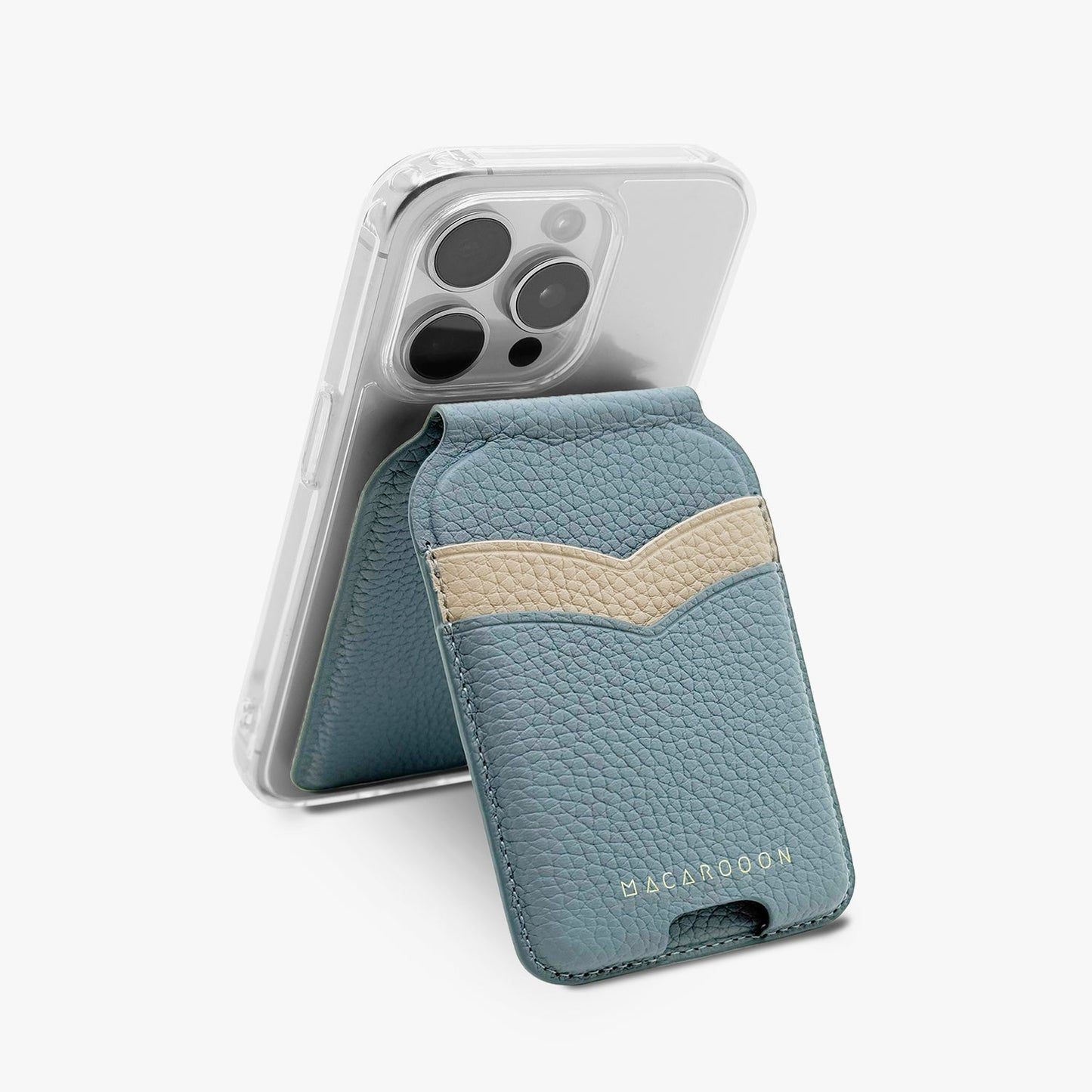 iPhone 17 Pro HD Clear Case + Leather MagSafe Wallet Stand with Mirror