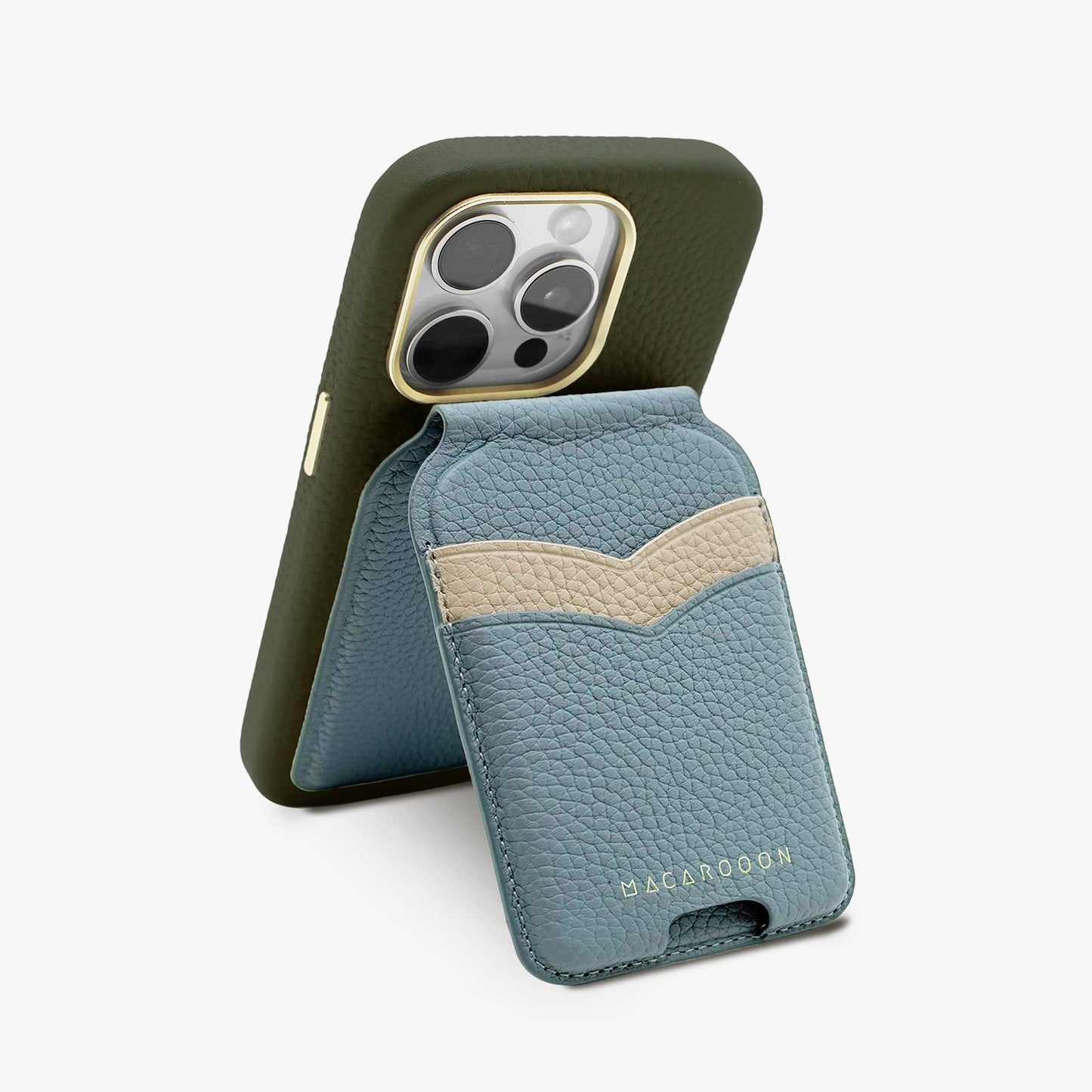 iPhone 17 Pro Leather MagSafe Case + Leather MagSafe Wallet Stand with Mirror