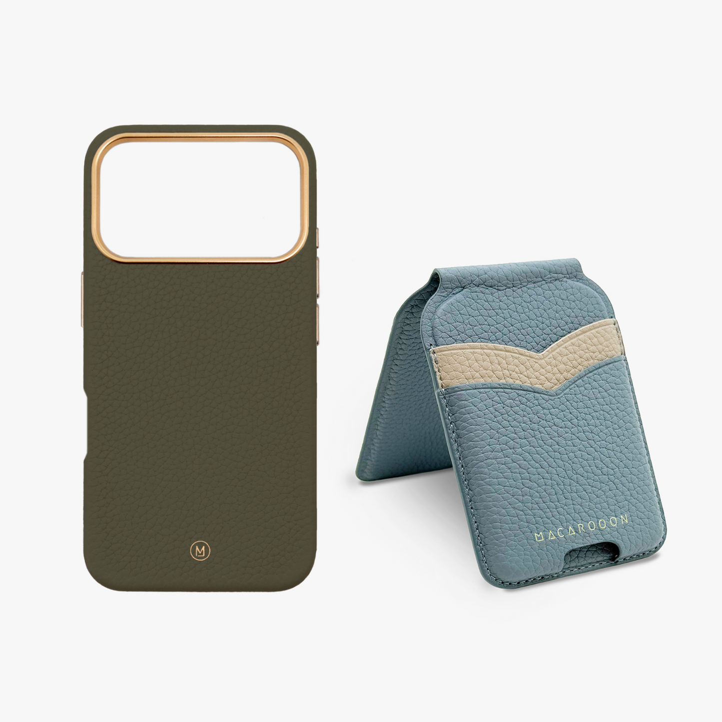 iPhone 17 Pro Leather MagSafe Case + Leather MagSafe Wallet Stand with Mirror