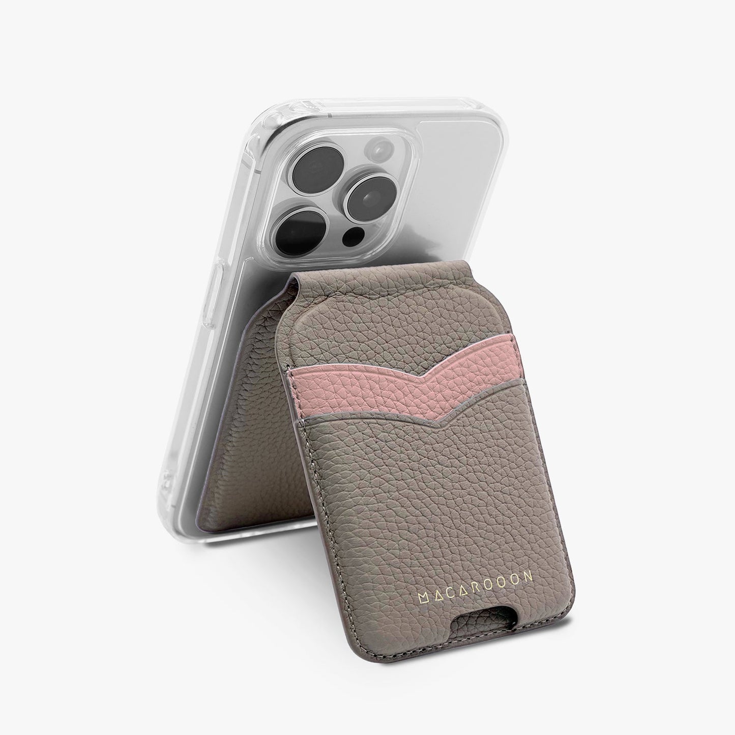 iPhone 17 Pro HD Clear Case + Leather MagSafe Wallet Stand with Mirror