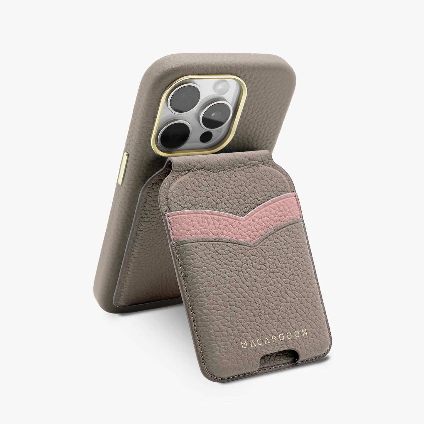 iPhone 17 Pro Leather MagSafe Case + Leather MagSafe Wallet Stand with Mirror