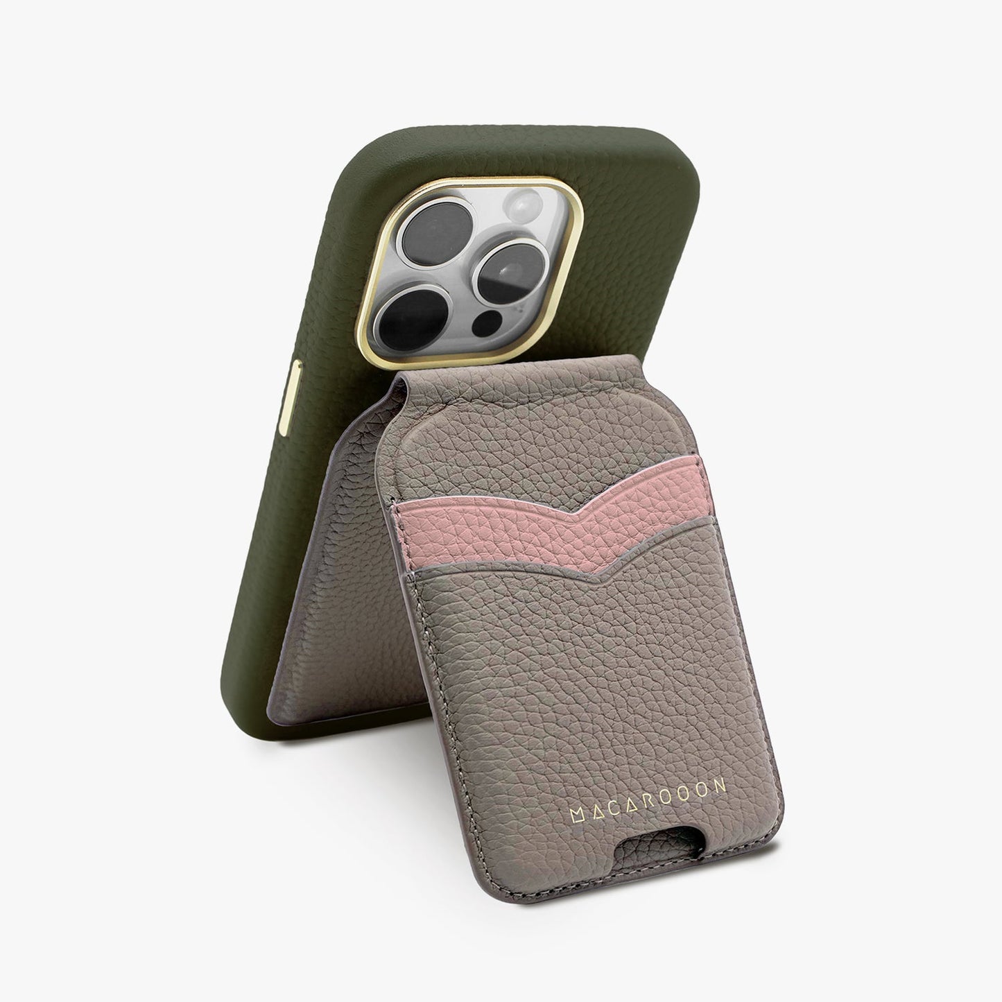 iPhone 17 Pro Leather MagSafe Case + Leather MagSafe Wallet Stand with Mirror