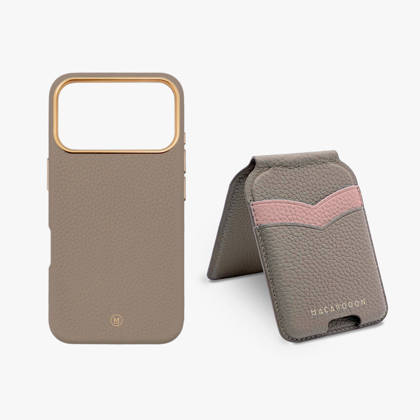 iPhone 17 Pro Leather MagSafe Case + Leather MagSafe Wallet Stand with Mirror