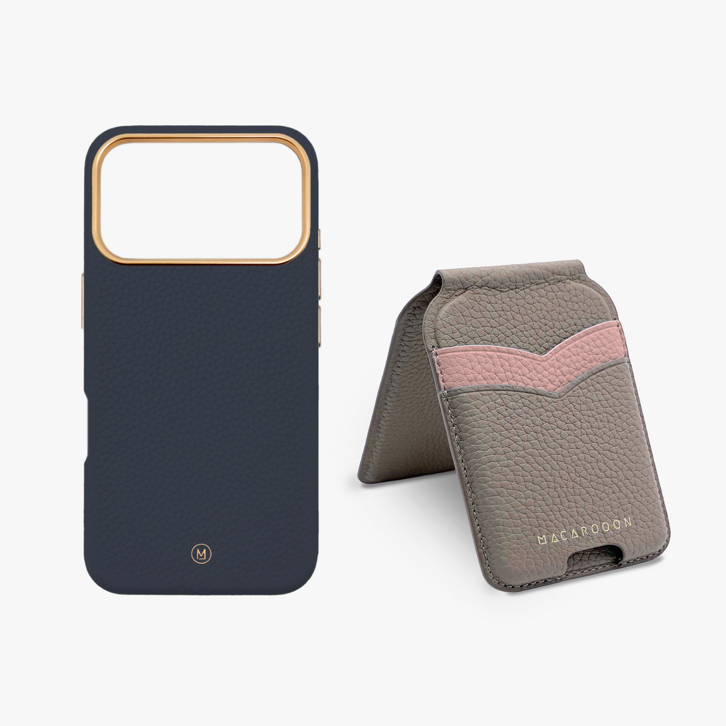 iPhone 17 Pro Leather MagSafe Case + Leather MagSafe Wallet Stand with Mirror