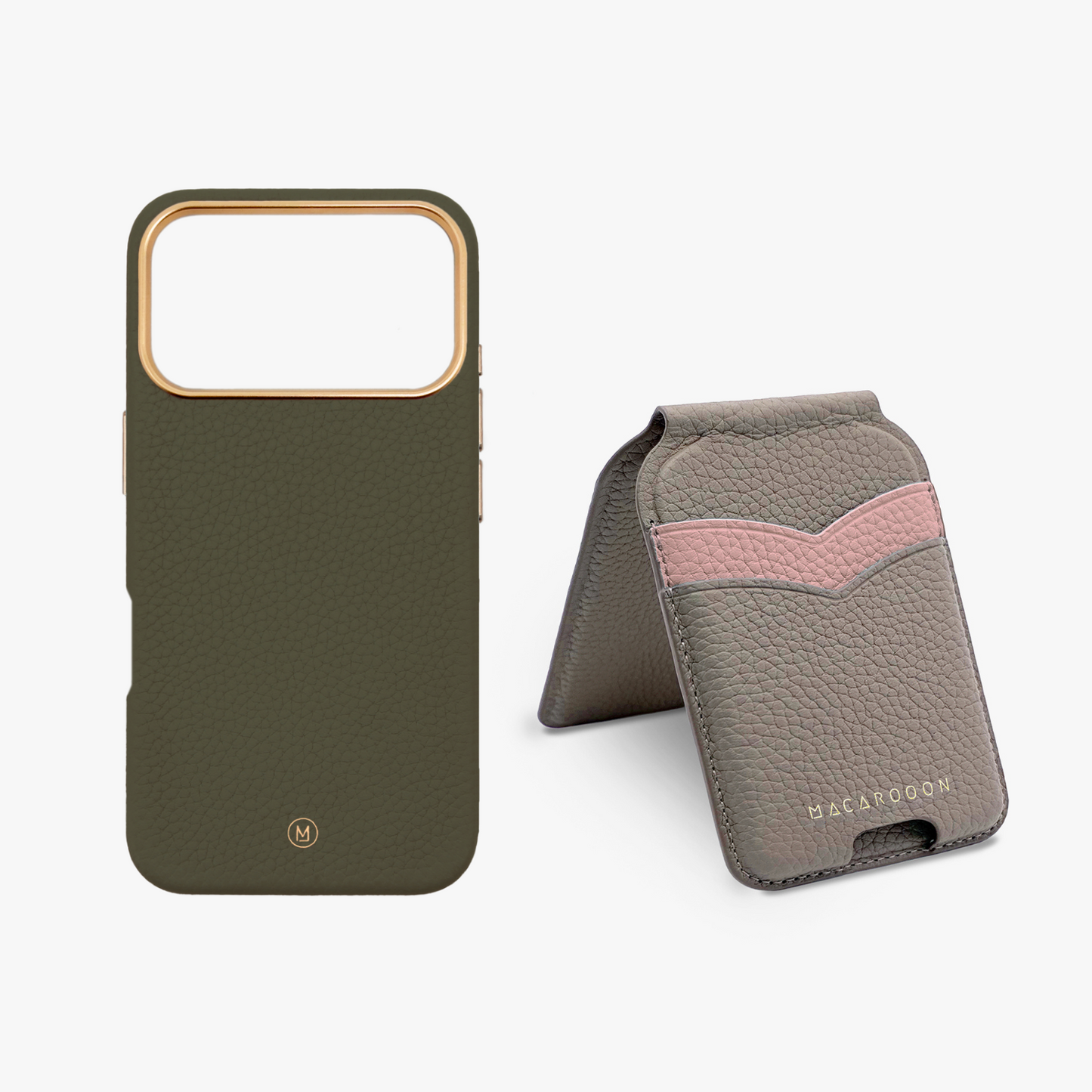 iPhone 17 Pro Leather MagSafe Case + Leather MagSafe Wallet Stand with Mirror