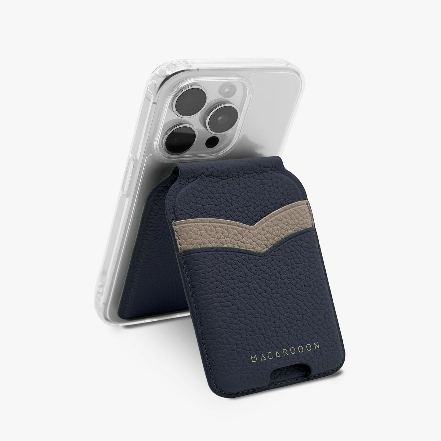 iPhone 17 Pro HD Clear Case + Leather MagSafe Wallet Stand with Mirror