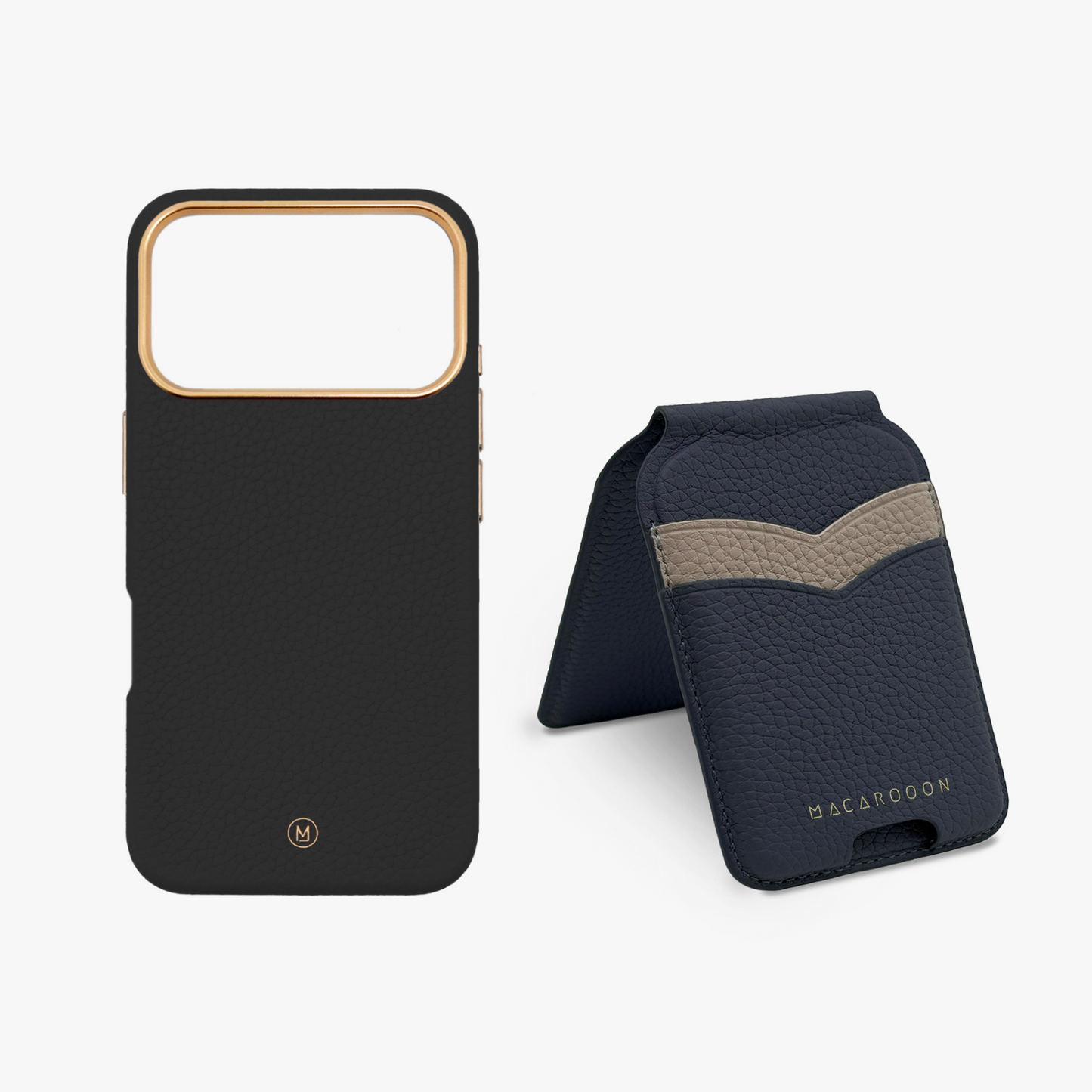 iPhone 17 Pro Leather MagSafe Case + Leather MagSafe Wallet Stand with Mirror