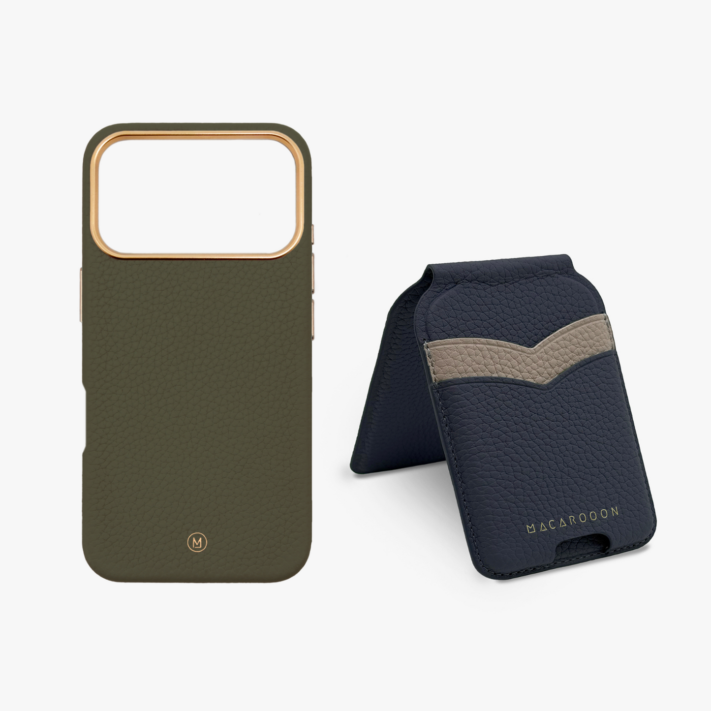 iPhone 17 Pro Leather MagSafe Case + Leather MagSafe Wallet Stand with Mirror