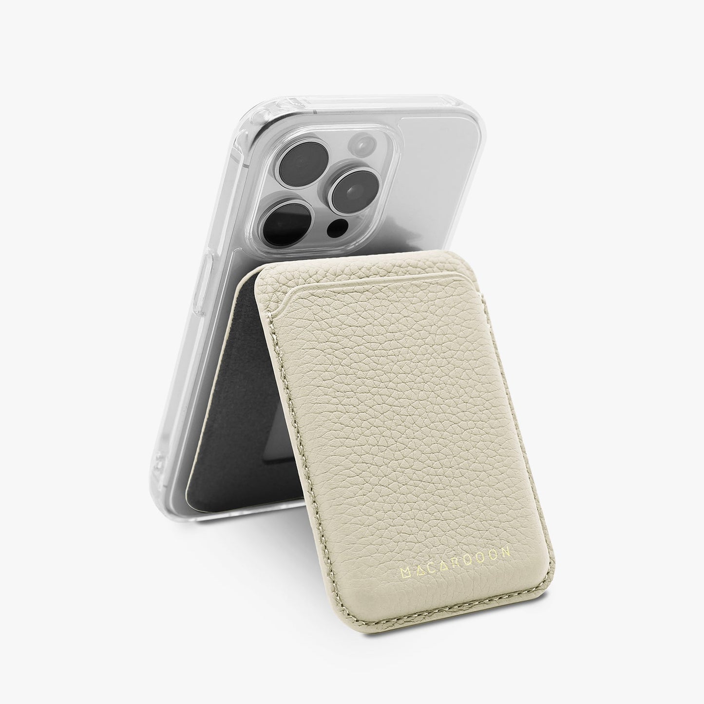 iPhone 17 Pro HD Clear Case + Leather MagSafe Wallet with Stand