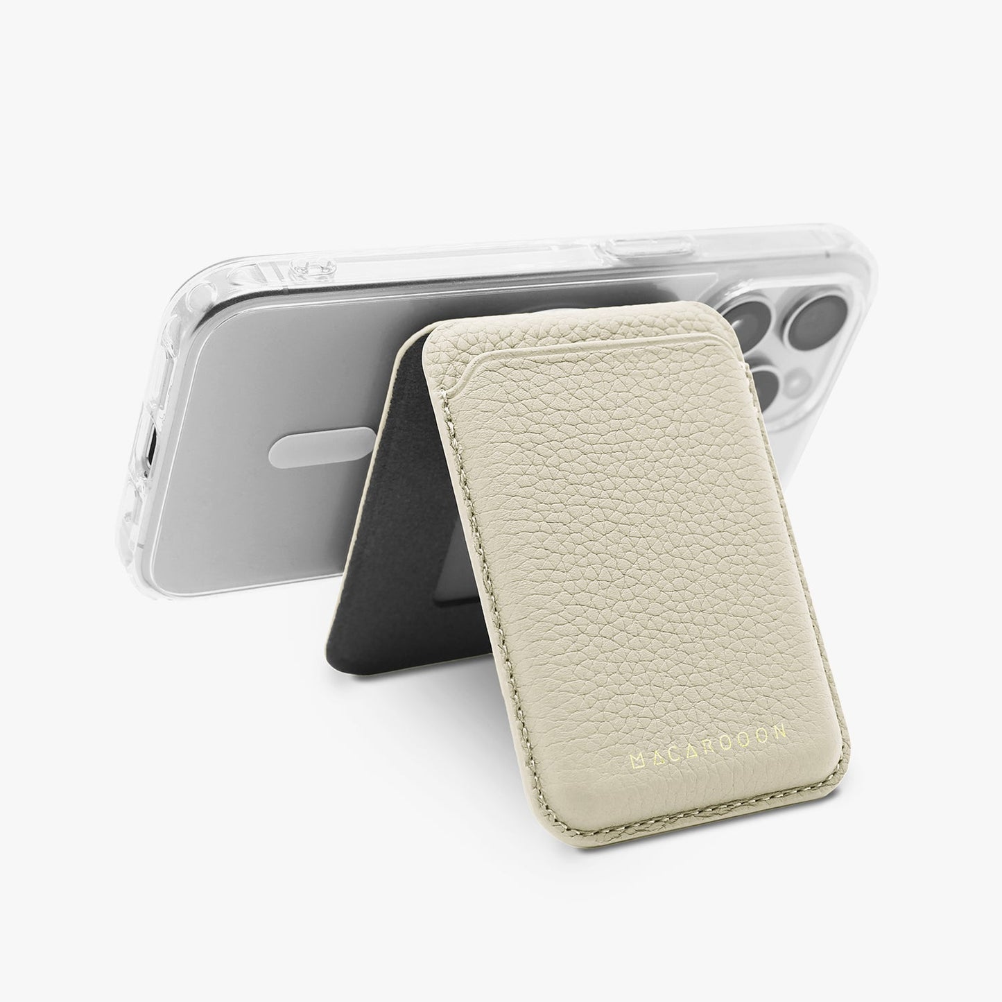 iPhone 17 Pro HD Clear Case + Leather MagSafe Wallet with Stand