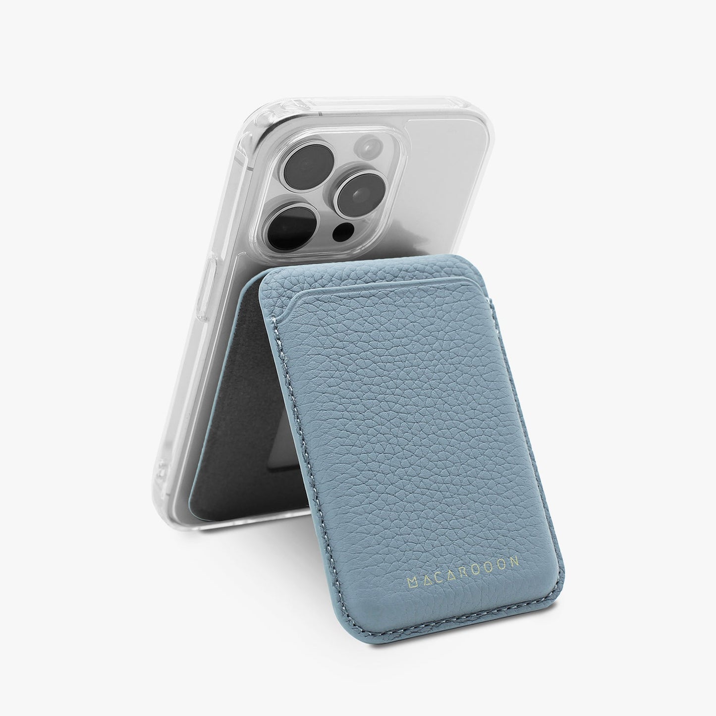 iPhone 17 Pro HD Clear Case + Leather MagSafe Wallet with Stand