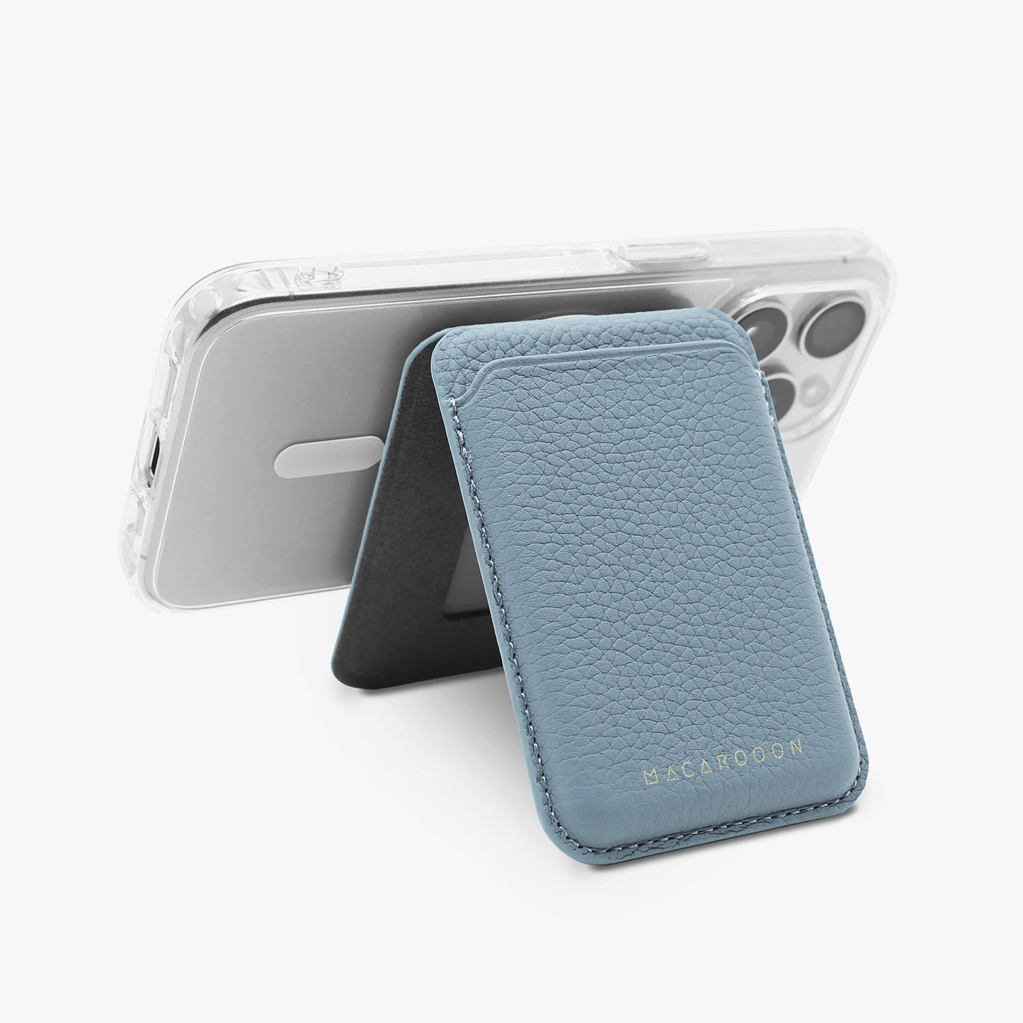 iPhone 17 Pro HD Clear Case + Leather MagSafe Wallet with Stand