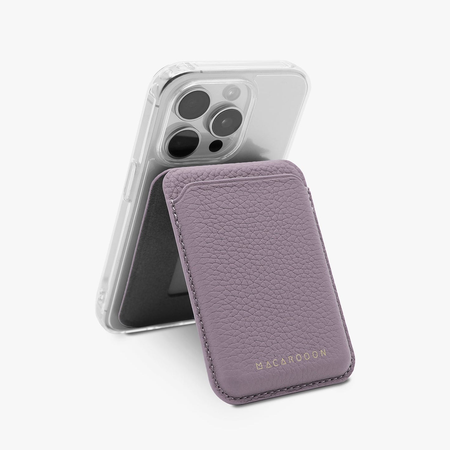 iPhone 17 Pro HD Clear Case + Leather MagSafe Wallet with Stand