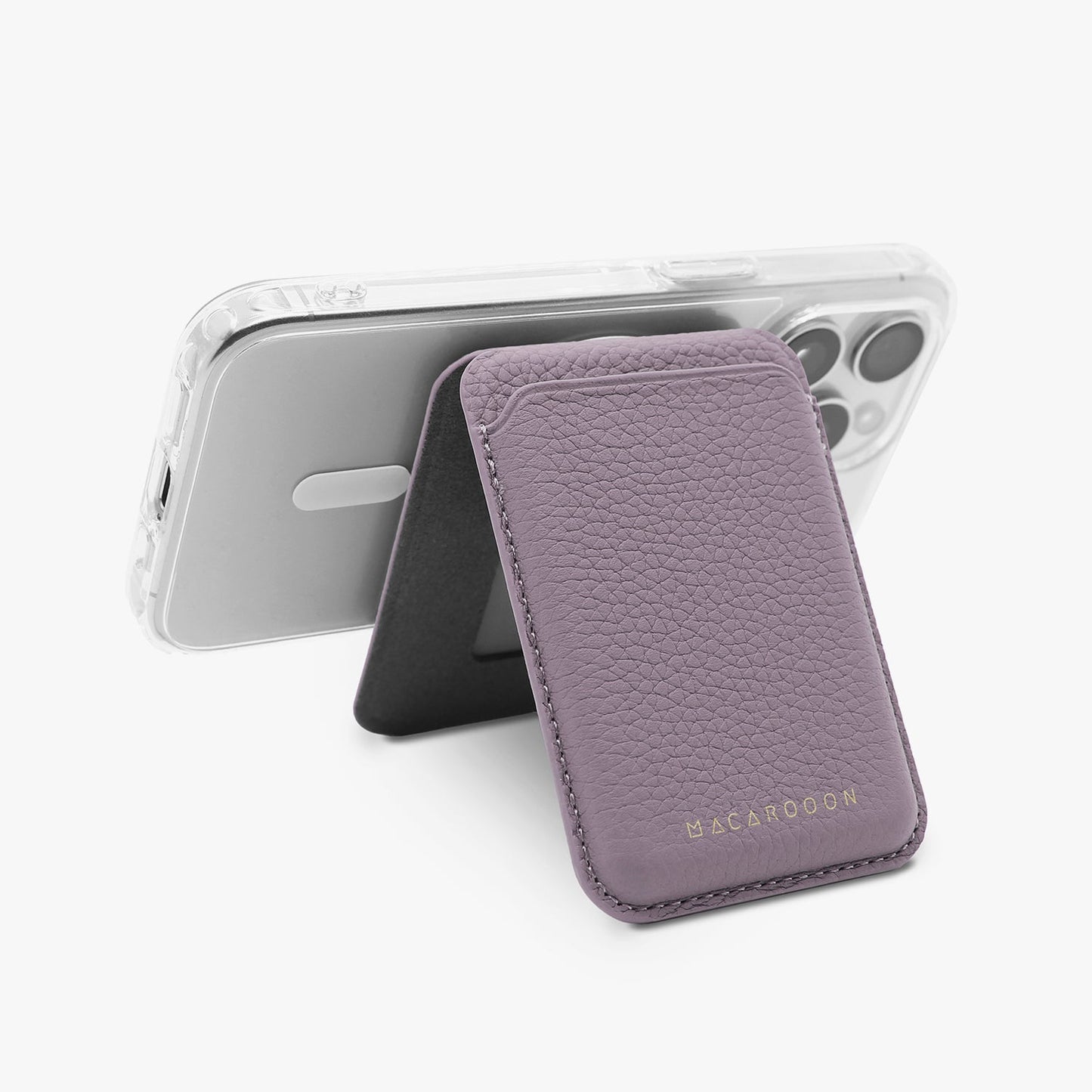 iPhone 17 Pro HD Clear Case + Leather MagSafe Wallet with Stand