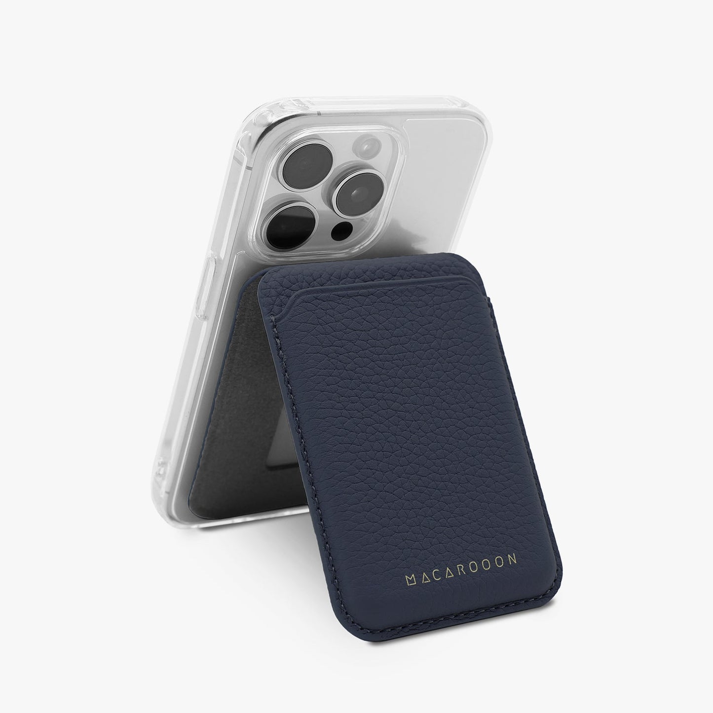 iPhone 17 Pro HD Clear Case + Leather MagSafe Wallet with Stand