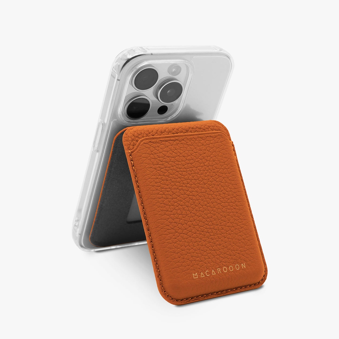 iPhone 17 Pro HD Clear Case + Leather MagSafe Wallet with Stand