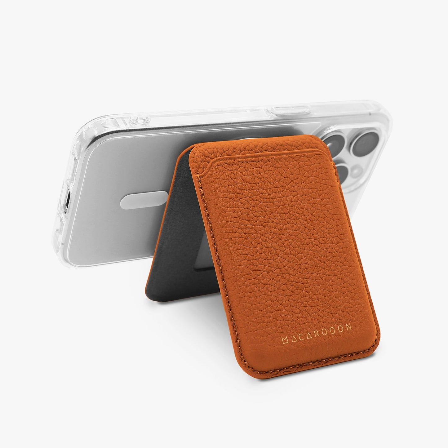 iPhone 17 Pro HD Clear Case + Leather MagSafe Wallet with Stand