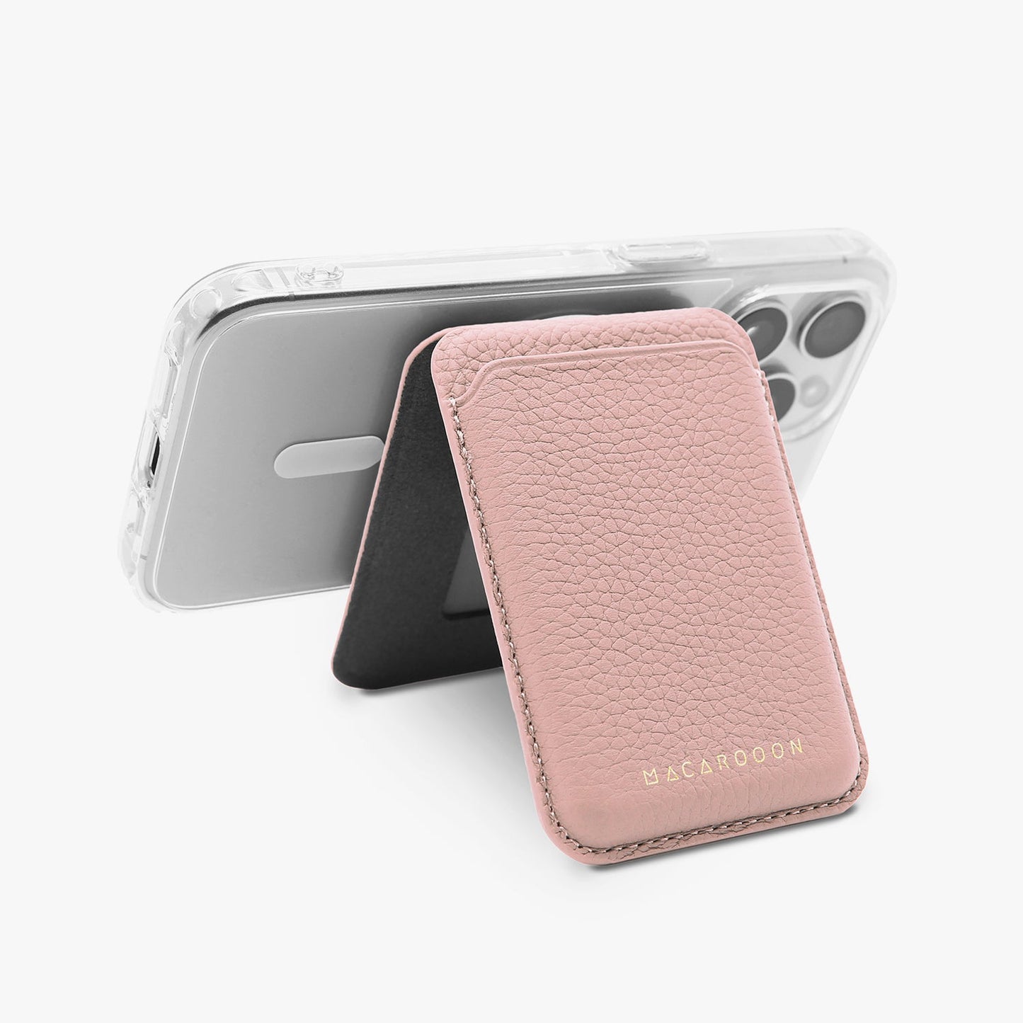 iPhone 17 Pro HD Clear Case + Leather MagSafe Wallet with Stand