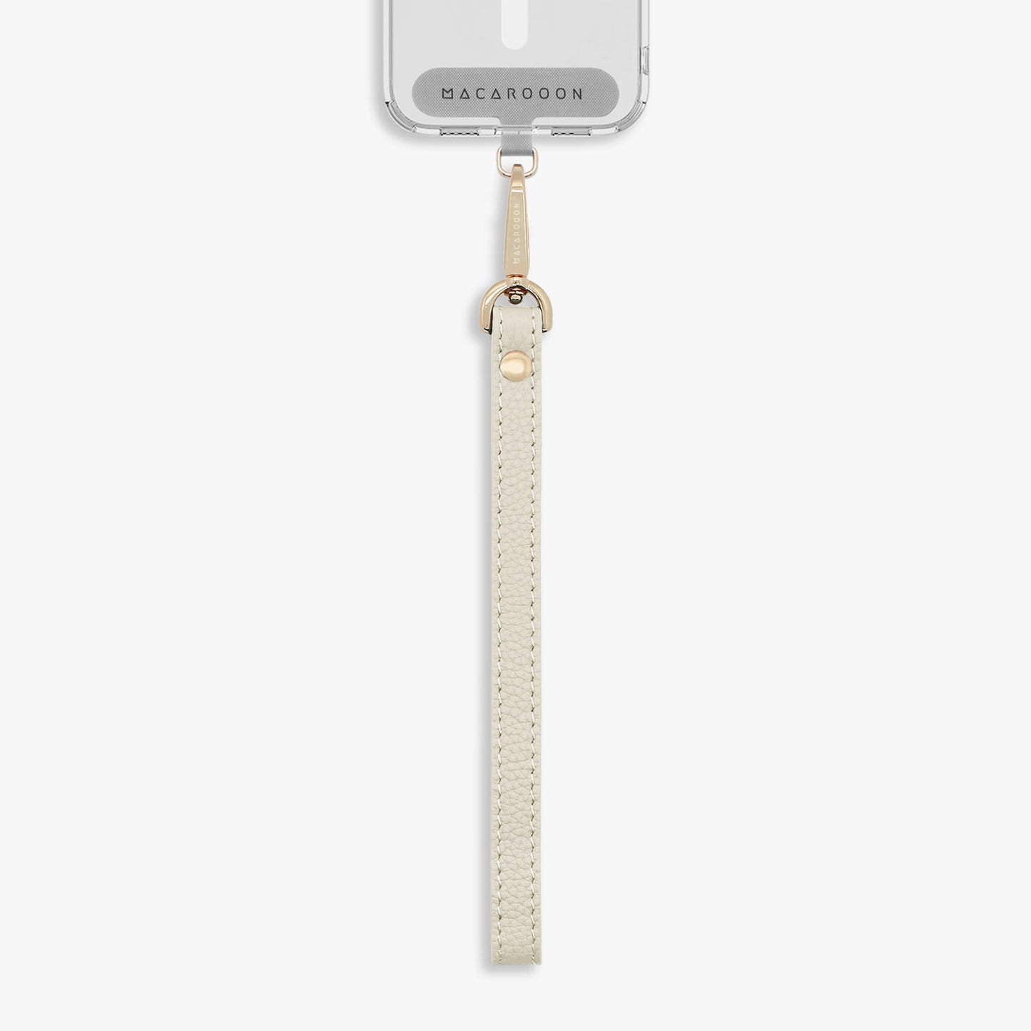 iPhone 17 Pro Clear Case with Wrist Leather Strap