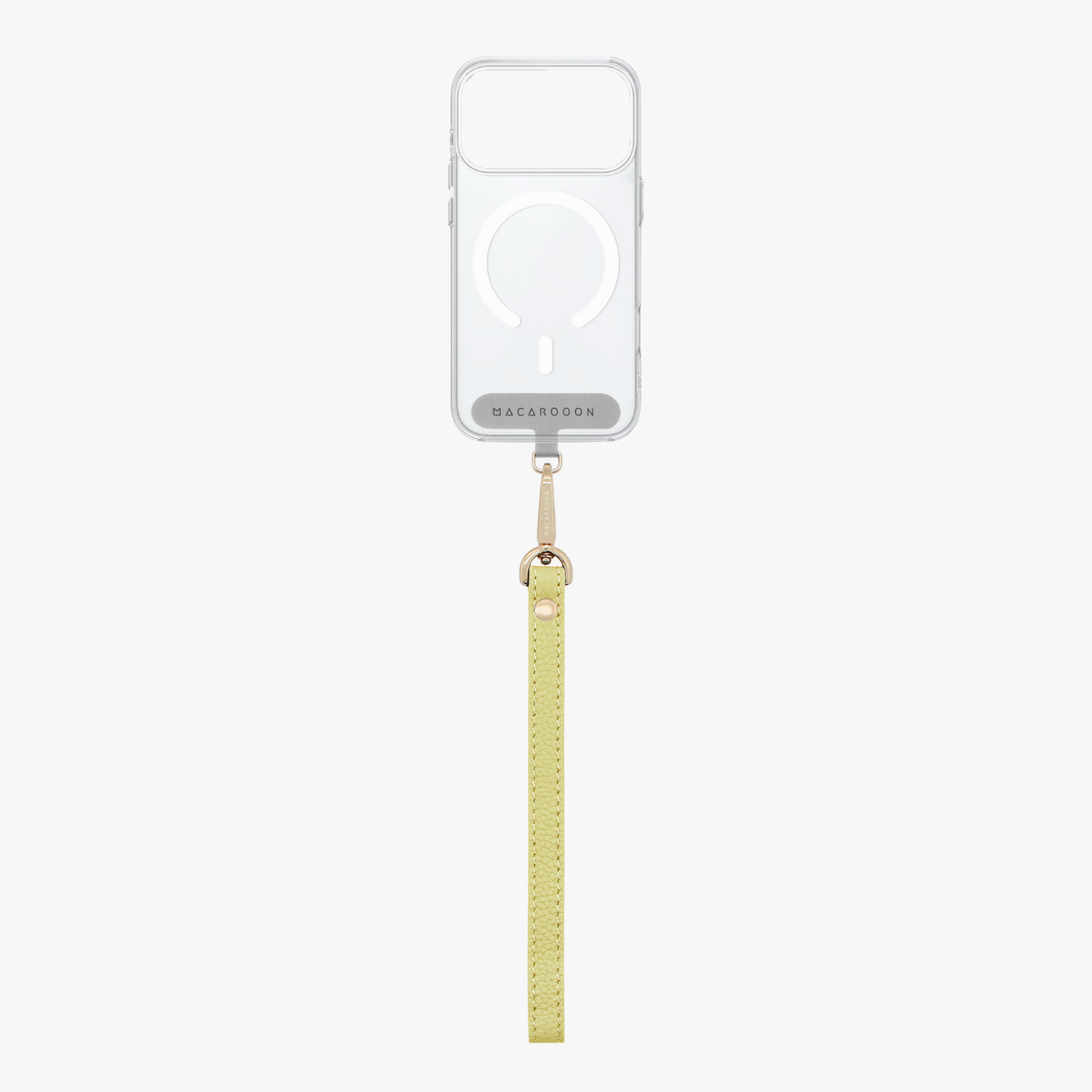 iPhone 17 Pro Clear Case with Wrist Leather Strap