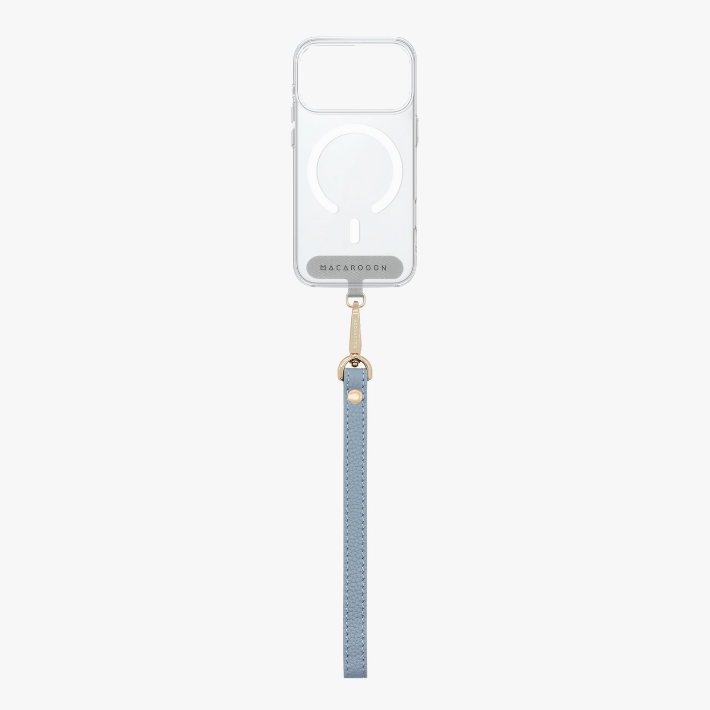 iPhone 17 Pro Clear Case with Wrist Leather Strap