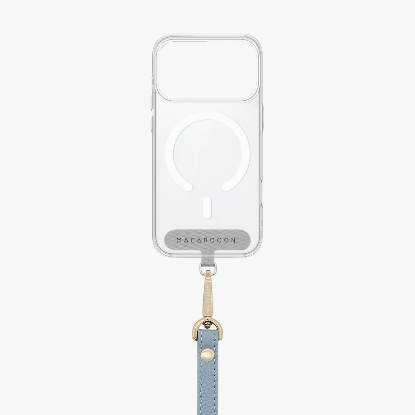 iPhone 17 Pro Clear Case with Wrist Leather Strap