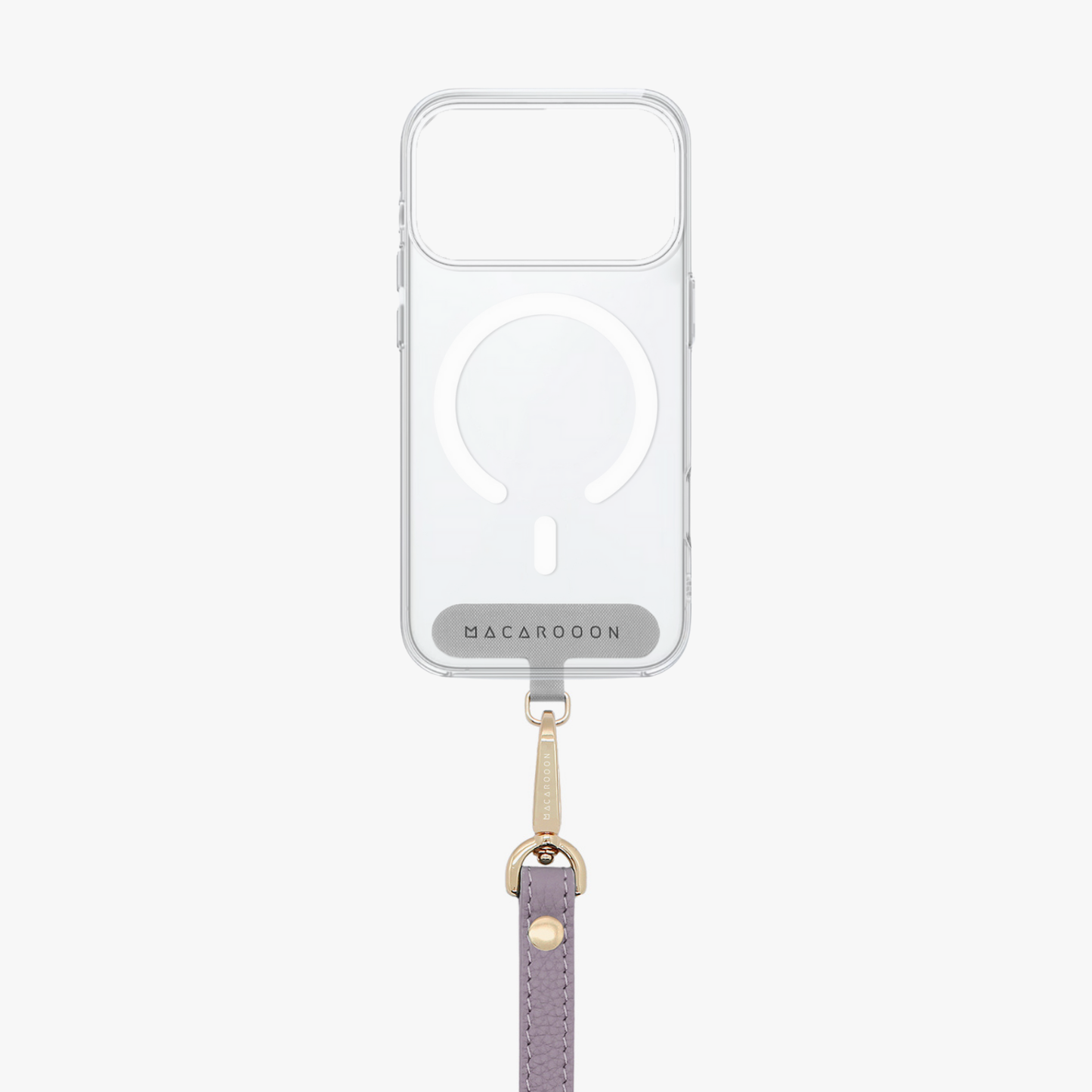 iPhone 17 Pro Clear Case with Wrist Leather Strap