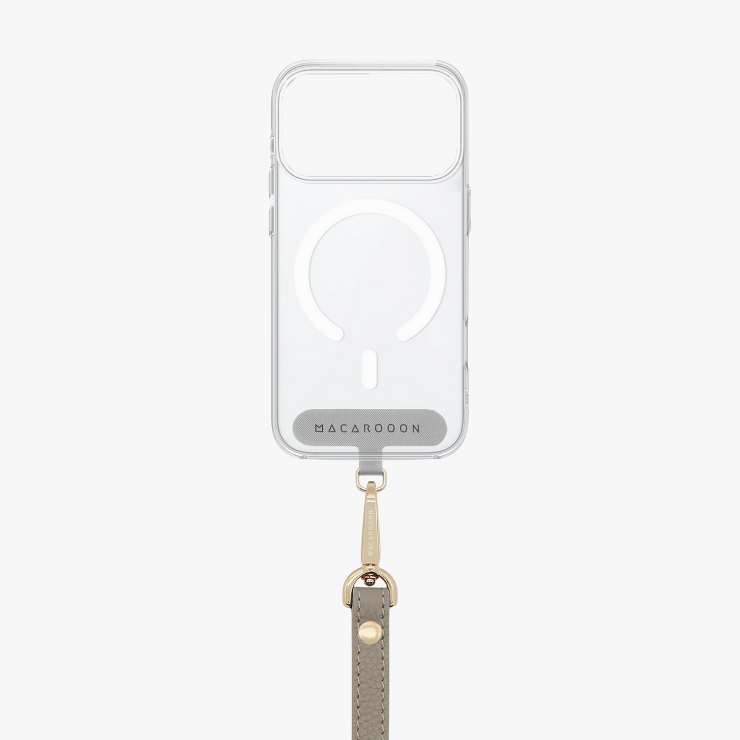 iPhone 17 Pro Clear Case with Wrist Leather Strap