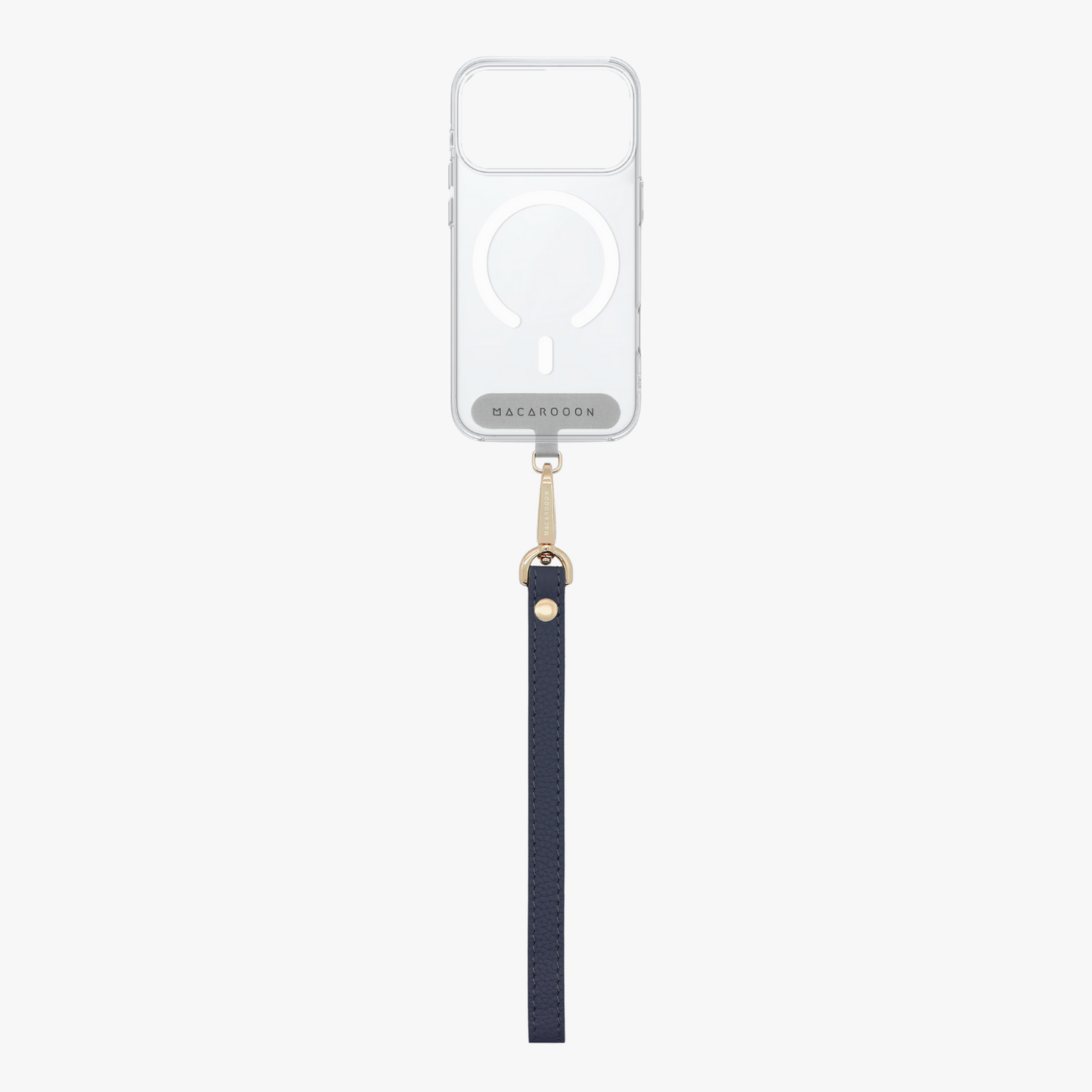 iPhone 17 Pro Clear Case with Wrist Leather Strap