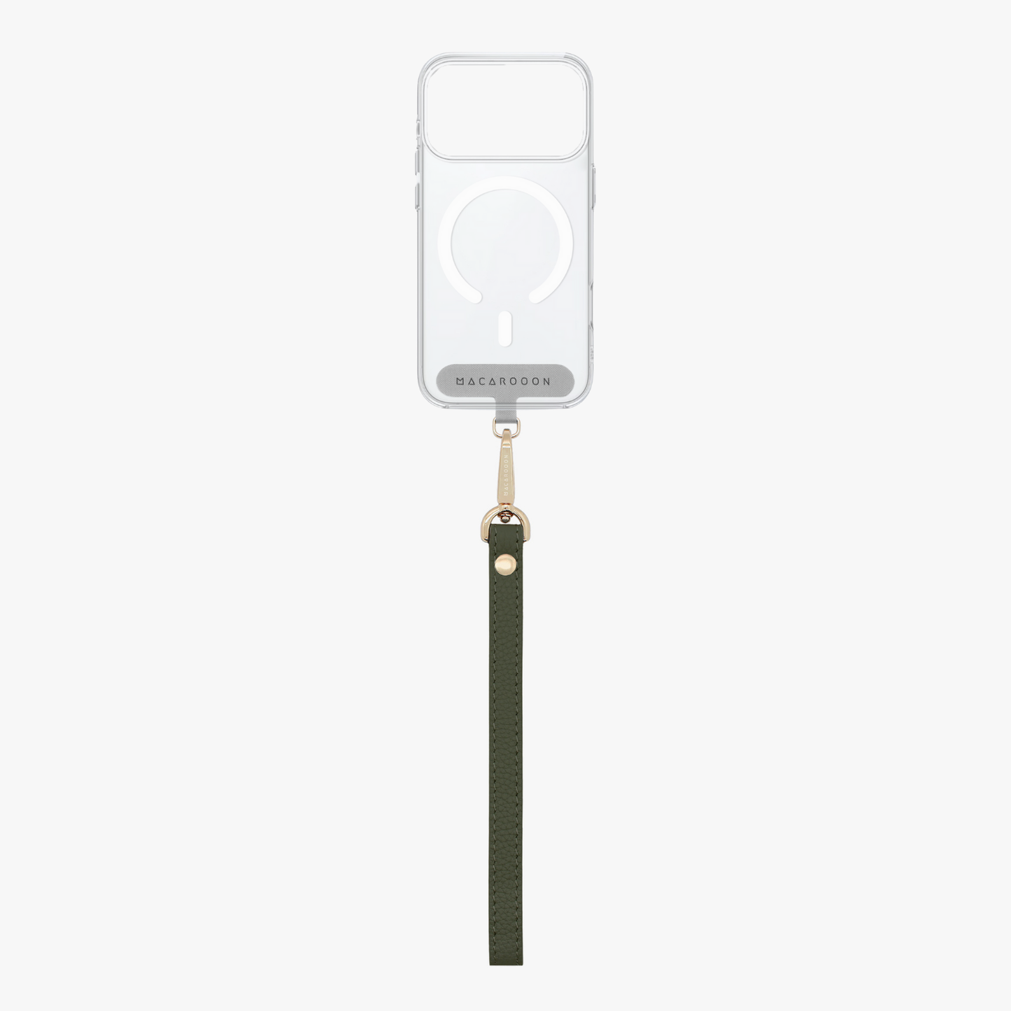 iPhone 17 Pro Clear Case with Wrist Leather Strap