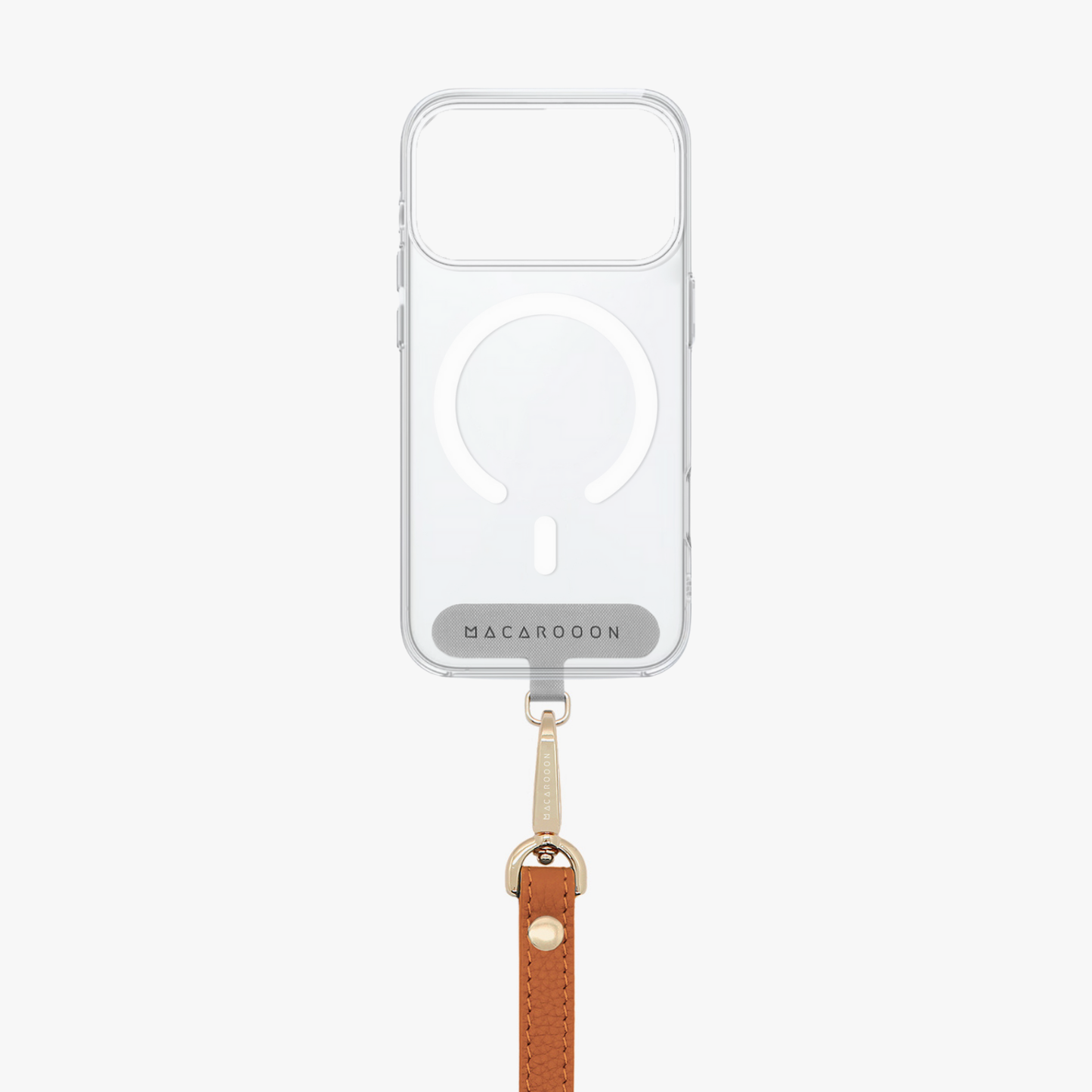 iPhone 17 Pro Clear Case with Wrist Leather Strap