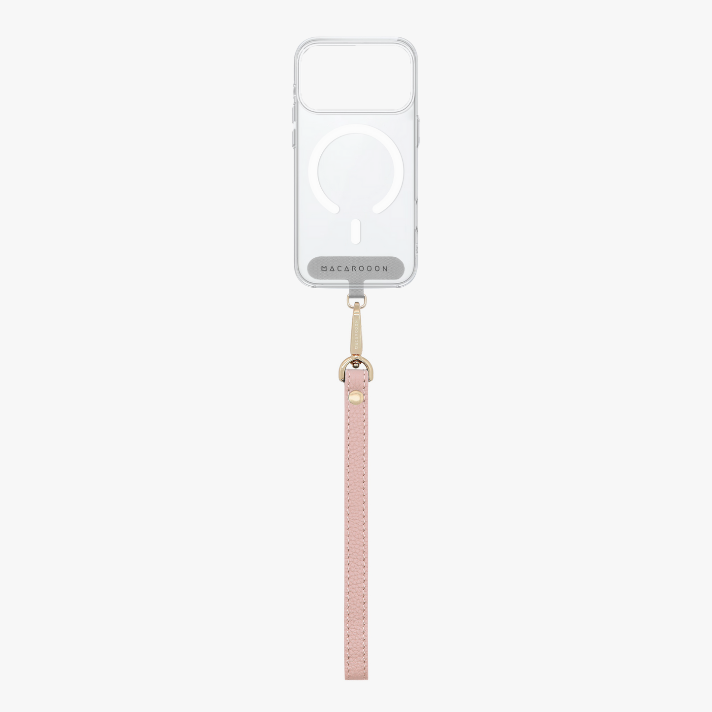 iPhone 17 Pro Clear Case with Wrist Leather Strap