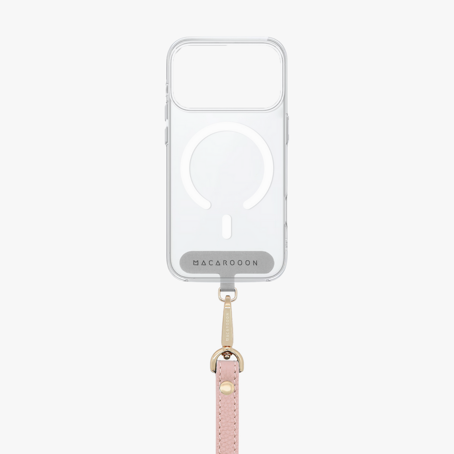 iPhone 17 Pro Clear Case with Wrist Leather Strap