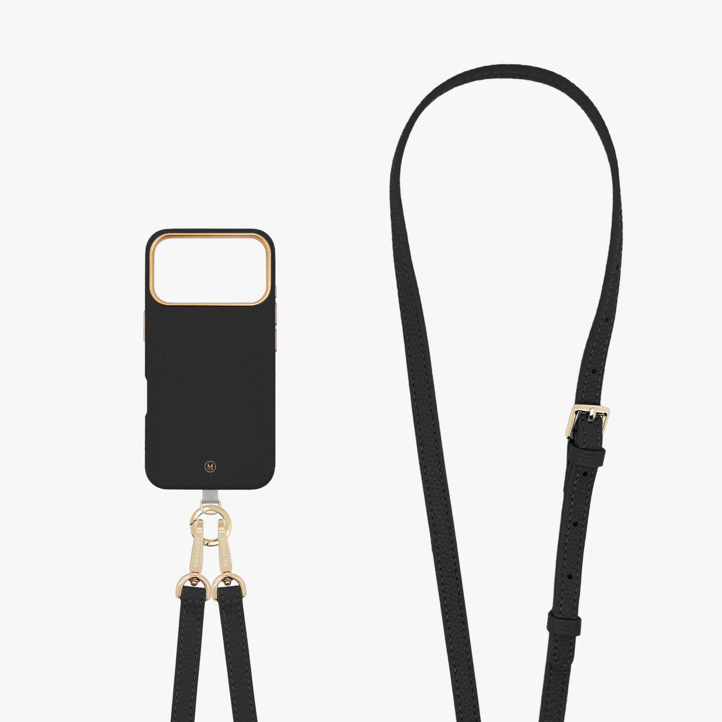 iPhone 17 Pro Leather MagSafe Case with Crossbody Leather Strap