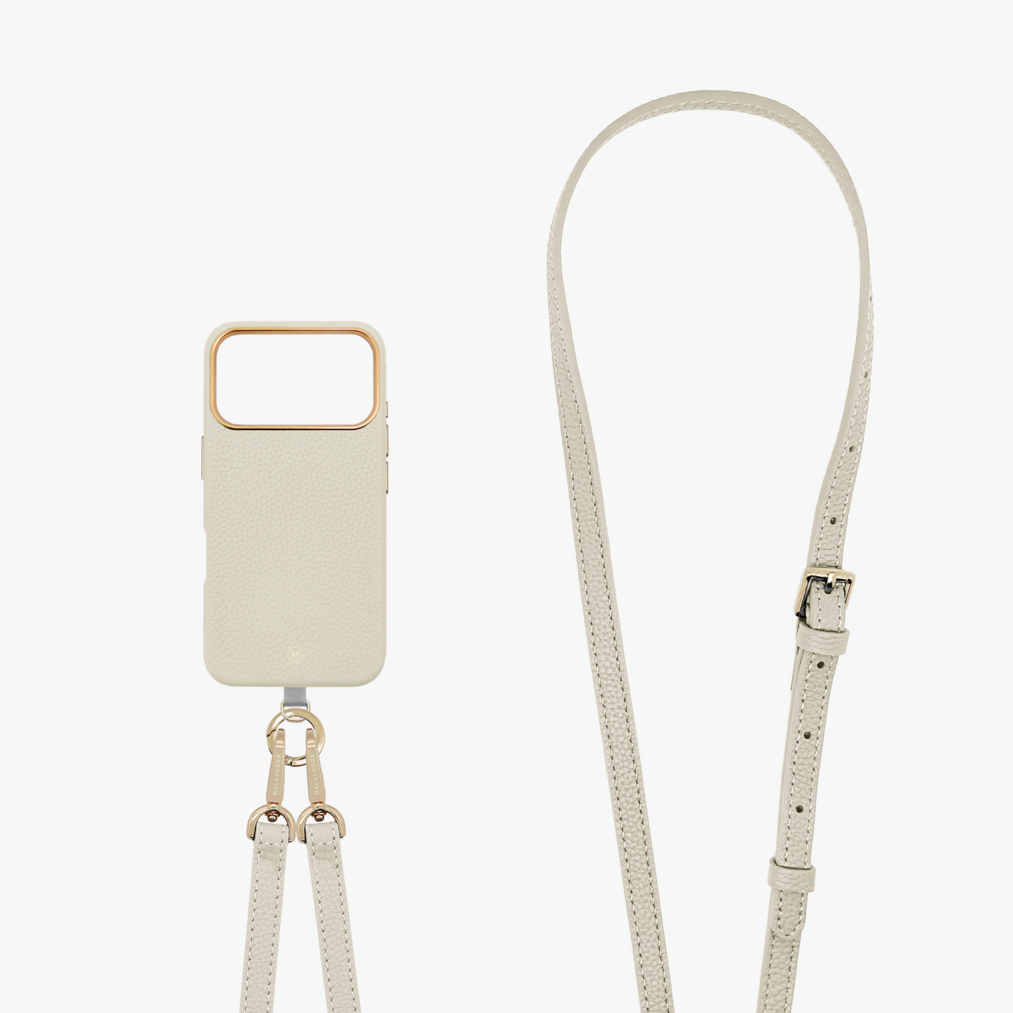 iPhone 17 Pro Leather MagSafe Case with Crossbody Leather Strap