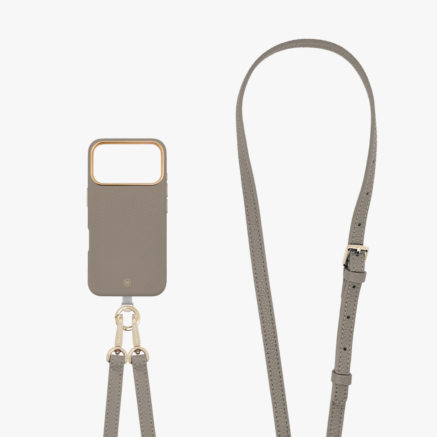 iPhone 17 Pro Leather MagSafe Case with Crossbody Leather Strap