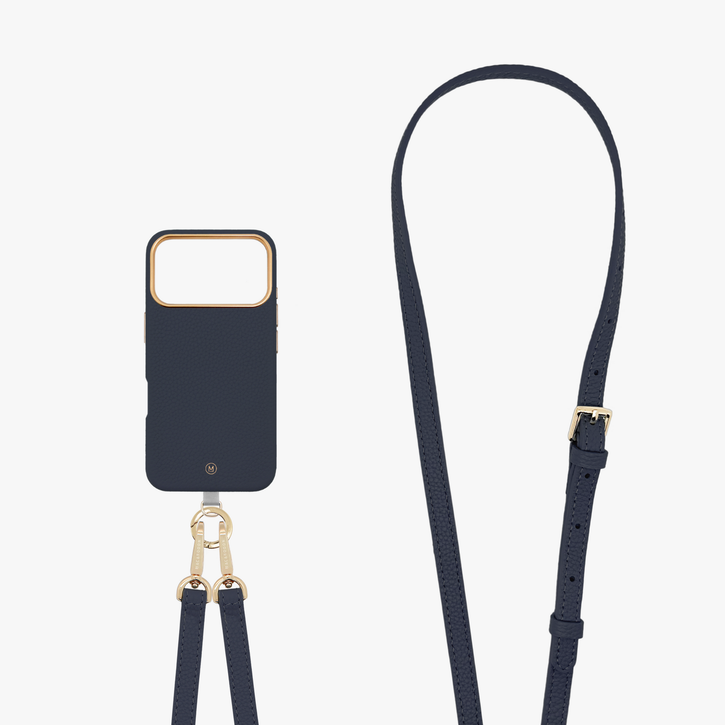 iPhone 17 Pro Leather MagSafe Case with Crossbody Leather Strap