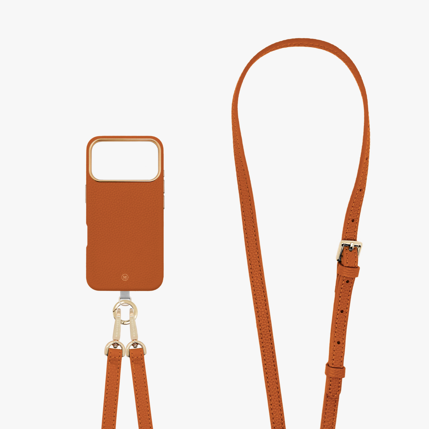 iPhone 17 Pro Leather MagSafe Case with Crossbody Leather Strap