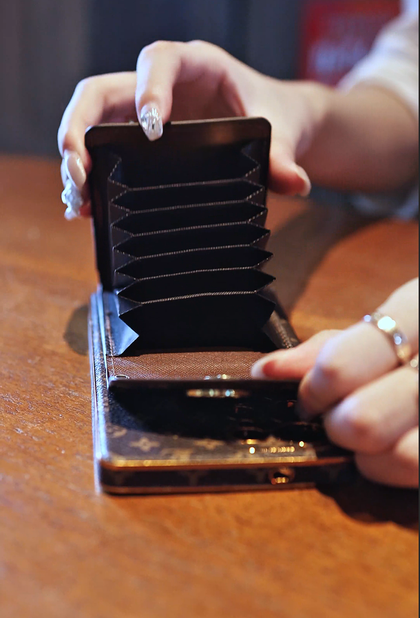 Advanced Leather Samsung Phone Case with Wallet and Strap.