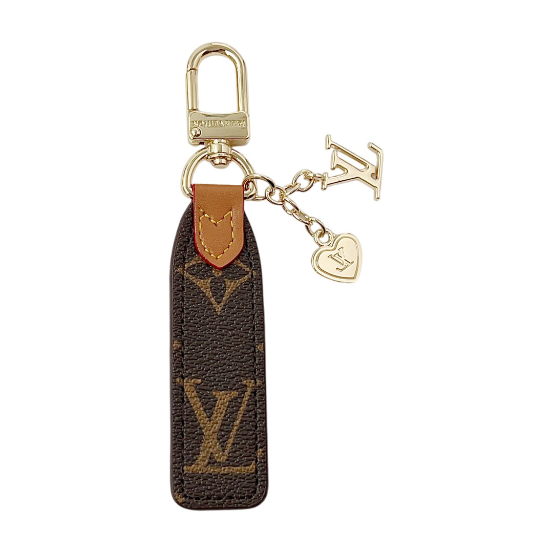 LV large flower heart pendant keychain