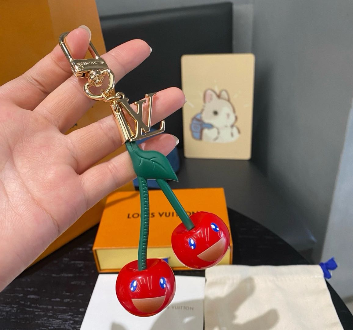 🌟 L$V Cherry Keychain: Cute + Luxury, All in One 🍒✨